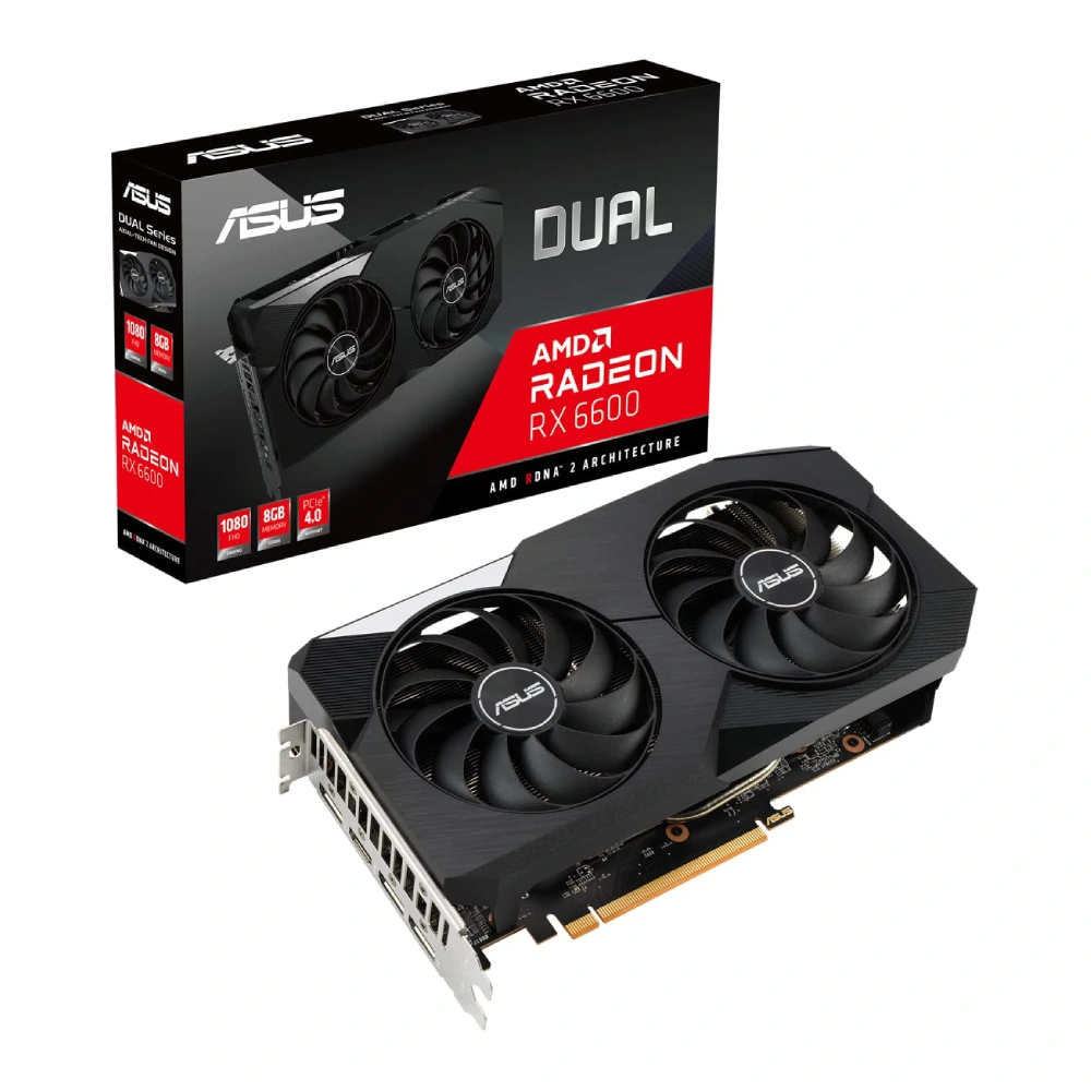 Asus Graphic Card Dual RX 6600 8GB DDR6 V3 Dual Fan view 9